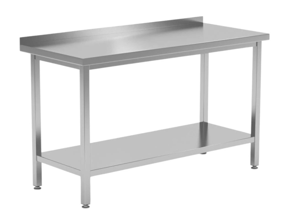 Přístěnné nerezové stoly s 1 policí 