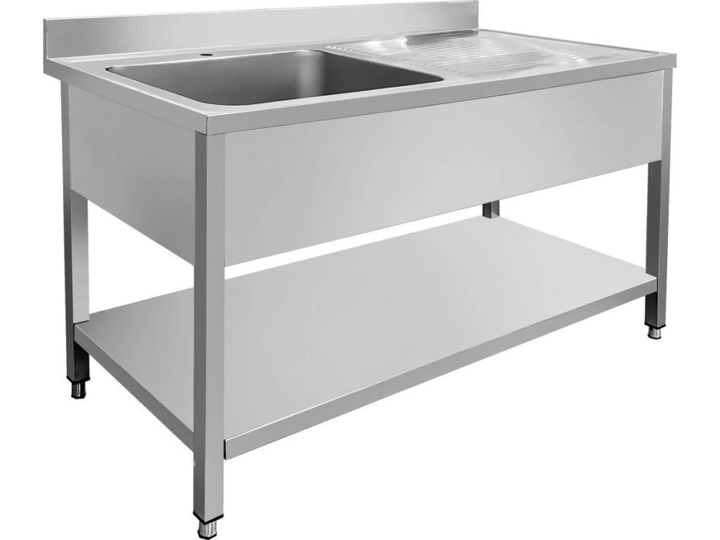 Nerezové dřezy s odkapavací plochou a policí