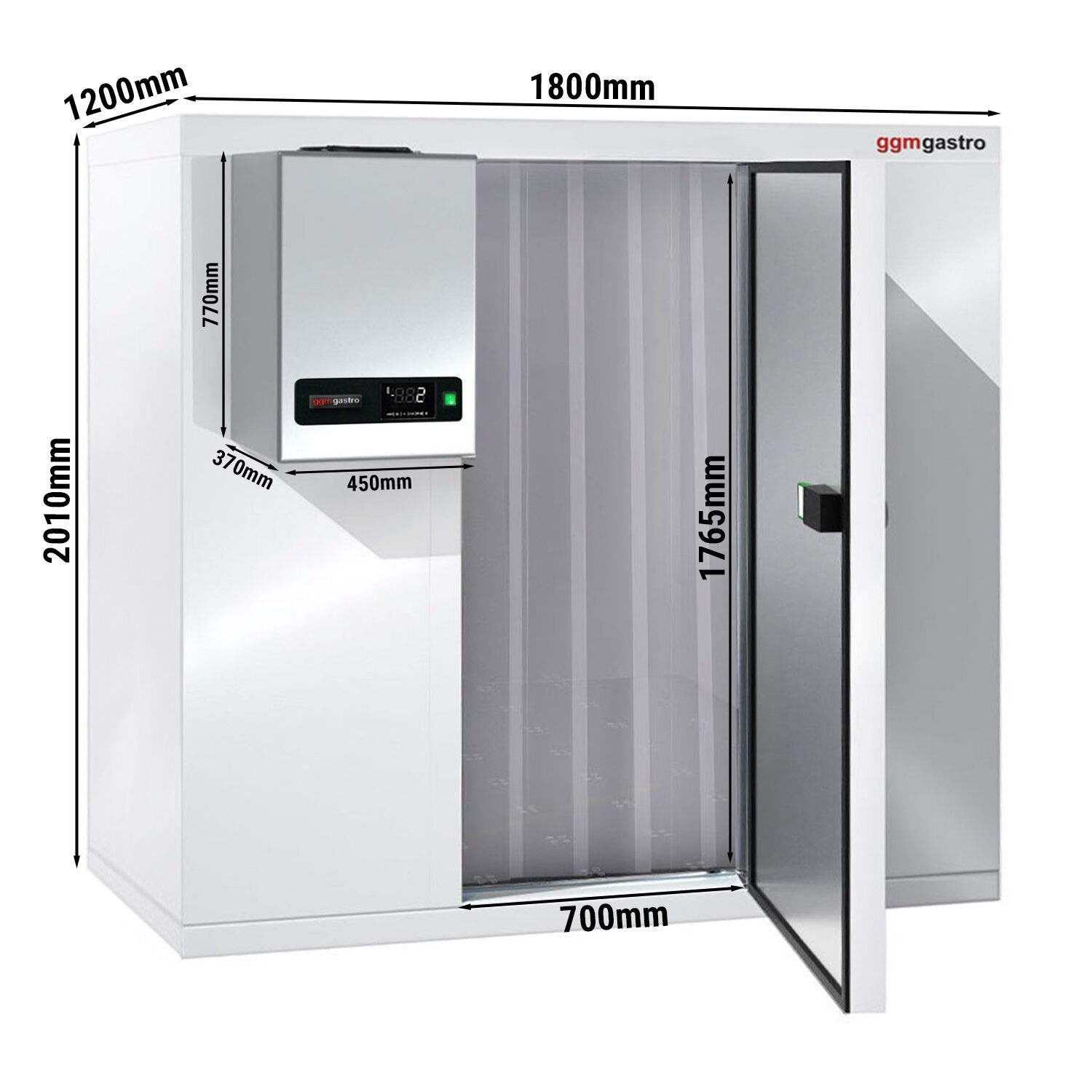Mrazicí box - 1800x2100 mm - 5,13 m³ - vč. mrazicí jednotky a lamel