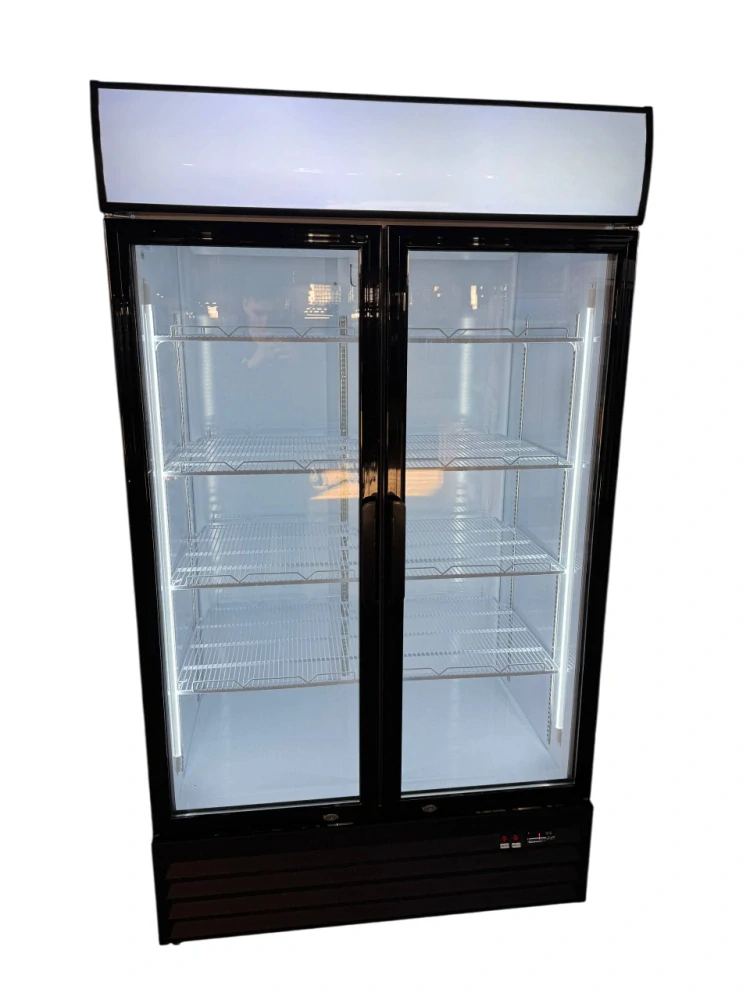 Prosklená dvoudveřová chladicí vitrína 983 l – gastro lednice s LED osvětlením