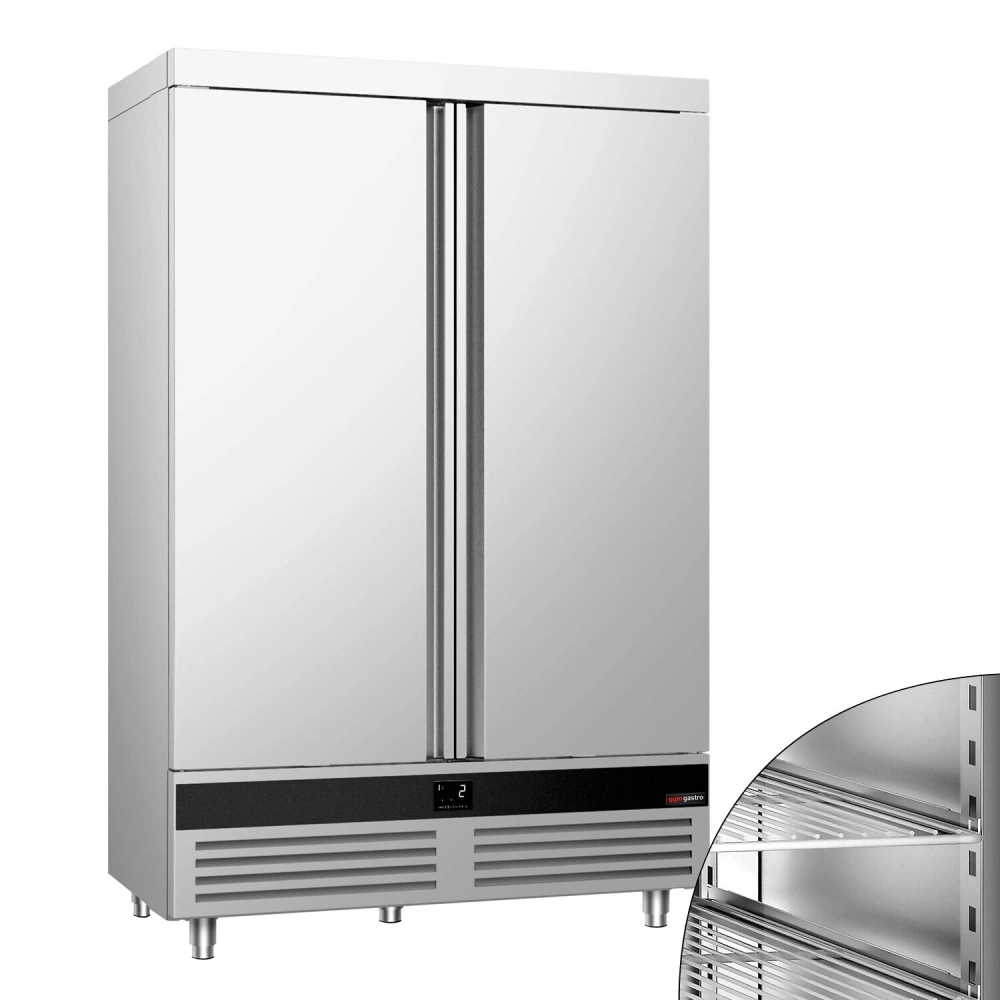 Nerezová skladovací lednice PREMIUM - 1200 L - s 2 dveřmi