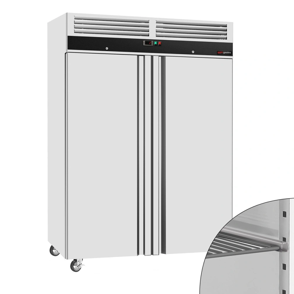 Nerezová skladovací lednice ECO - 1200 L - s 2 dveřmi