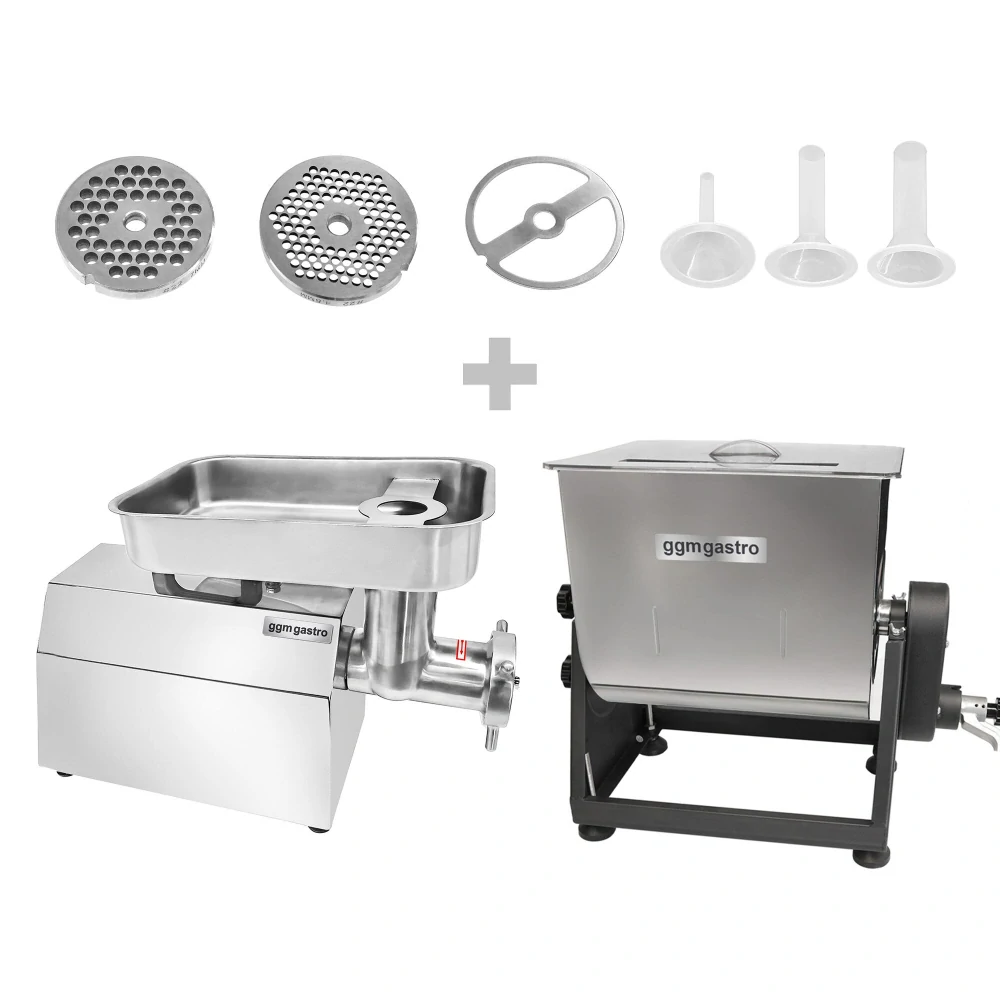 Elekrický mixér na maso - 22 - 28L - 25kg - 1,2kW - vč. mlýnku - 450-480kg/h