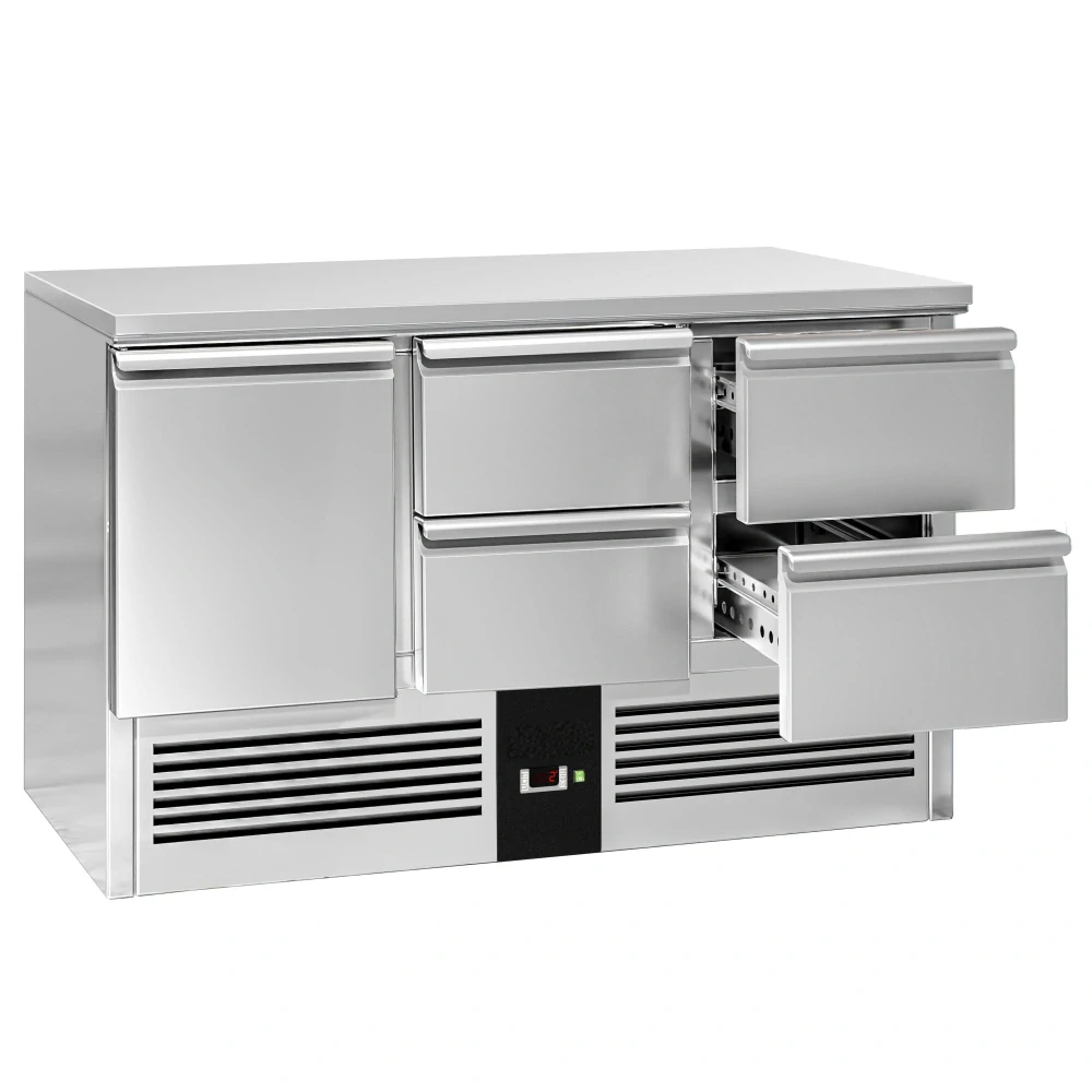 Chladicí stůl PREMIUM - 1370x700 mm - 1 dveře - 4 zásuvky