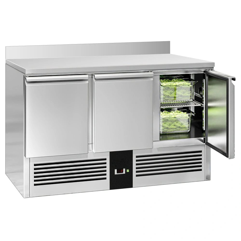 Chladicí stůl PREMIUM - 1370x700 mm - 3 dveře - zadní lišta