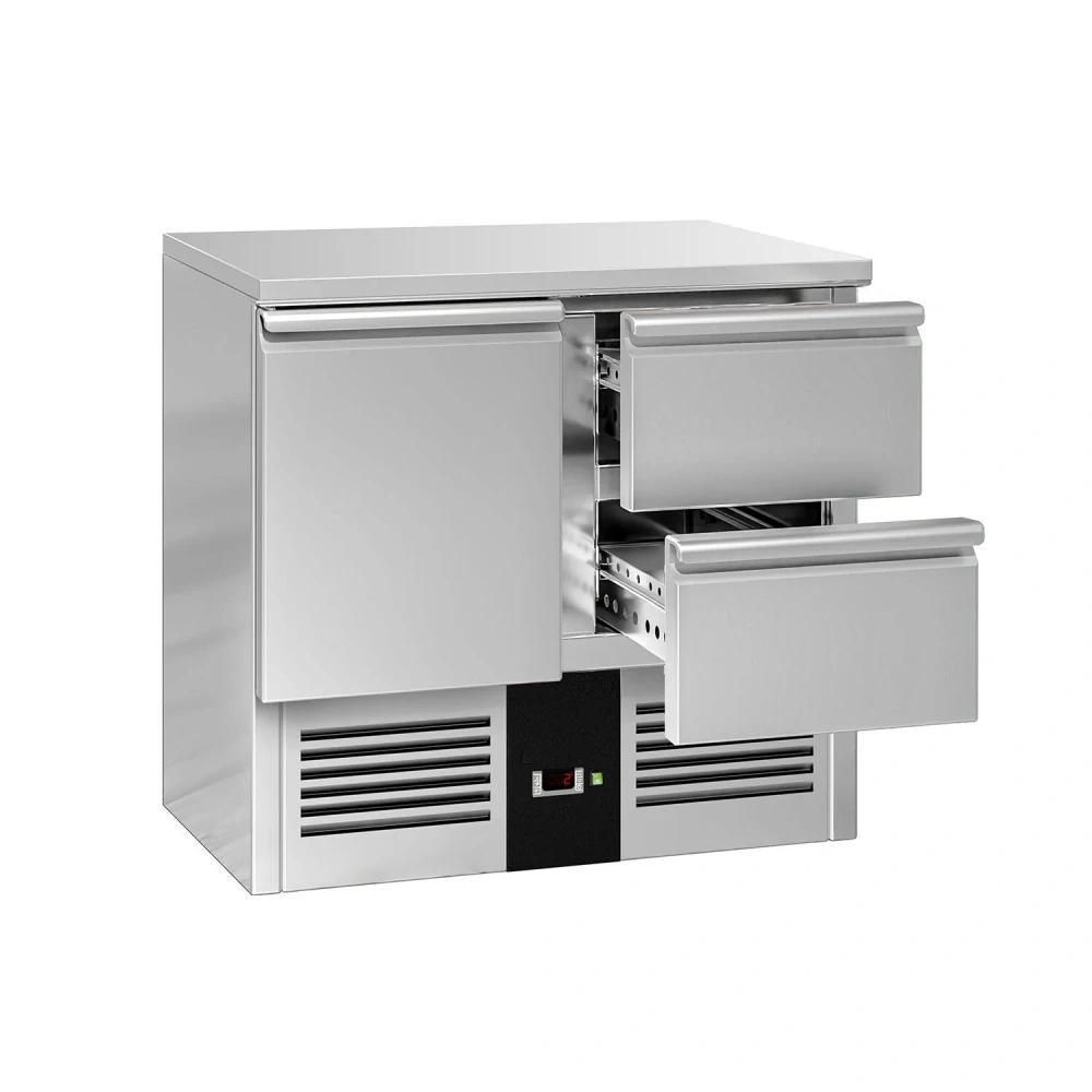 Chladicí stůl PREMIUM - 900x700 mm - 1 dveře - 2 zásuvky