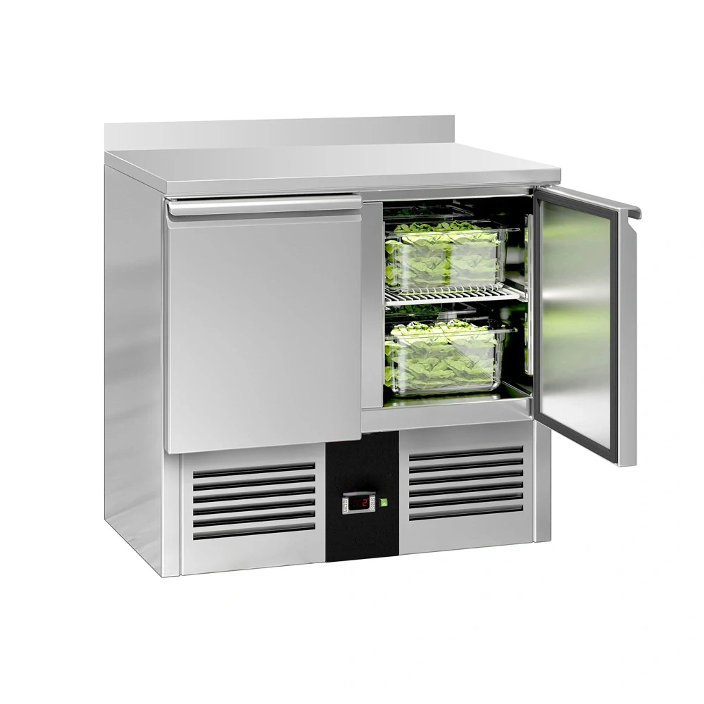 Chladicí stůl PREMIUM - 900x700 mm - se 2 dveřmi - zadní lištou