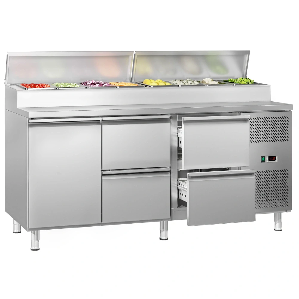 Přípravný stůl ECO - 1795 mm - 1 dveře & 4 zásuvky - pro 8× GN 1/3