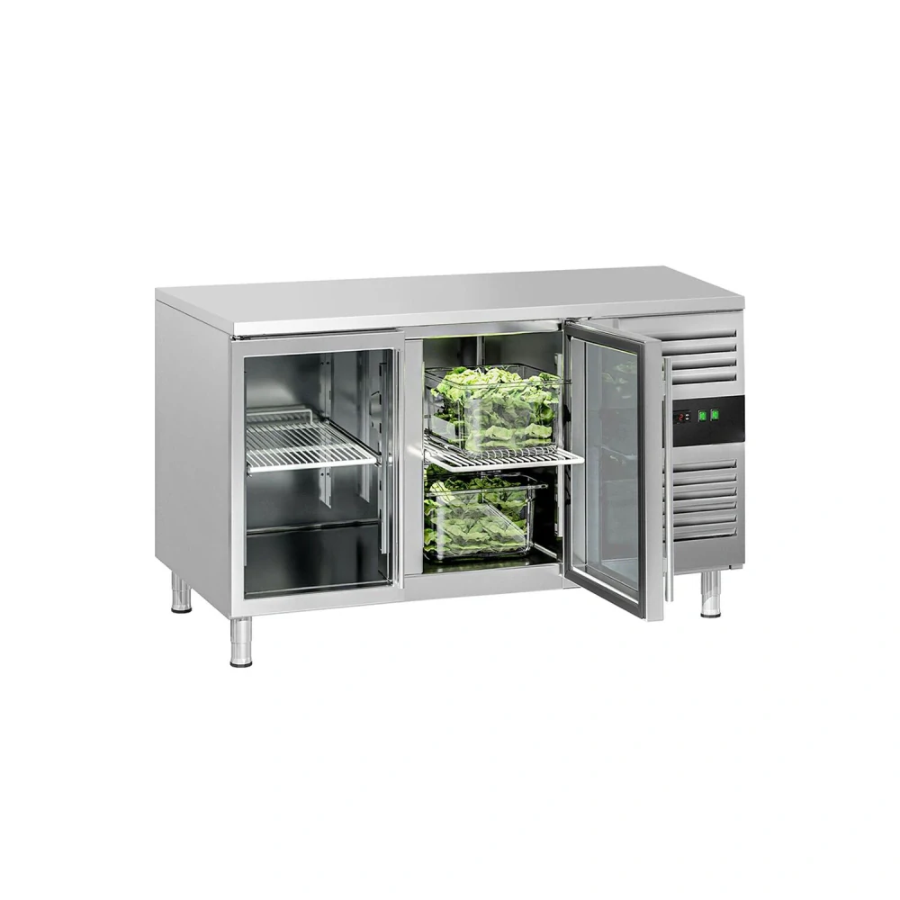 Chladicí stůl ECO - 1360x700 mm - se 2 skleněnými dveřmi