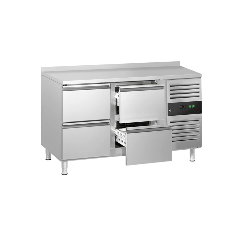 Chladicí stůl ECO - 1360x700mm - so 4 zásuvkami - zadní lem