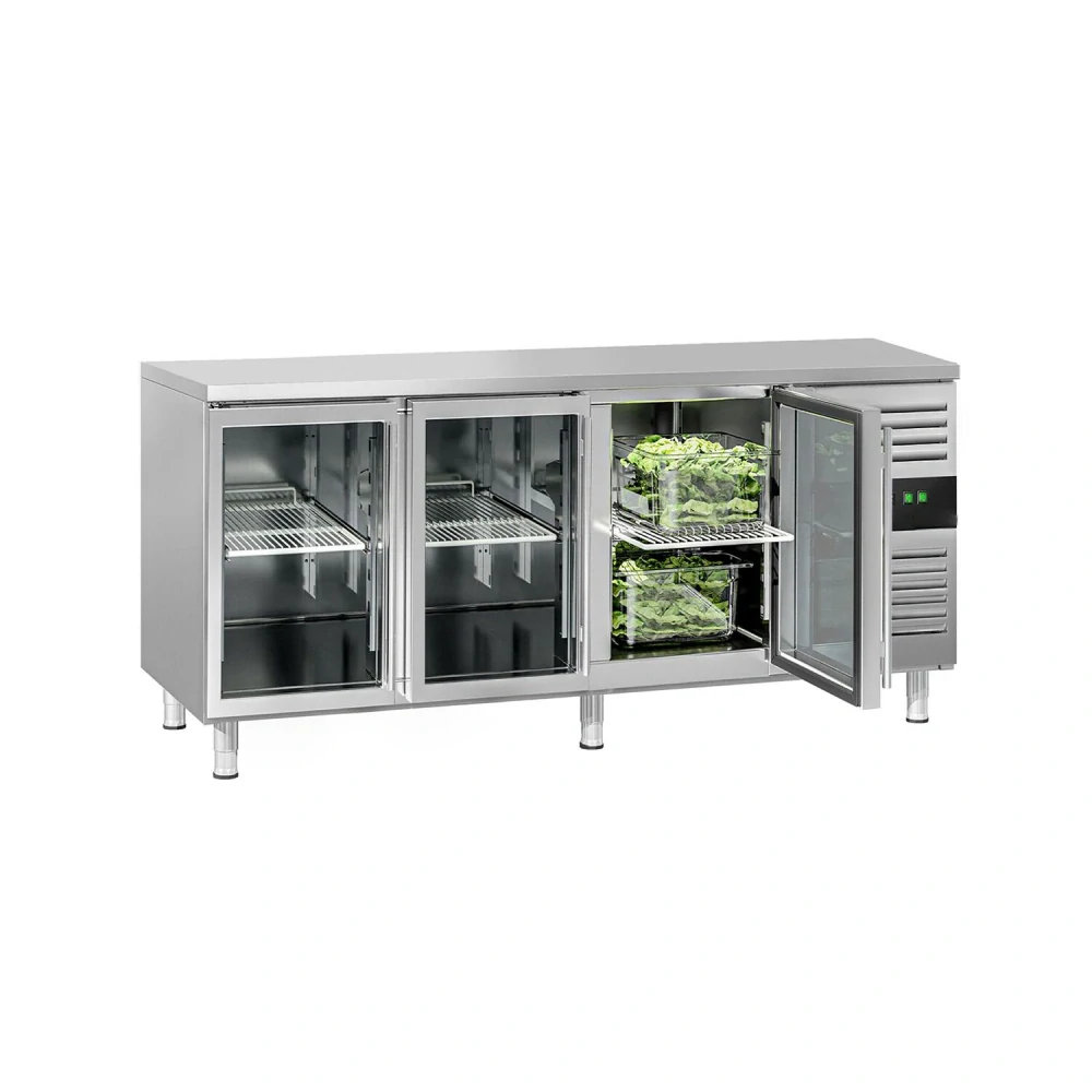 Chladicí stůl ECO - 1800x700 mm - Se 3 skleněnými dveřmi