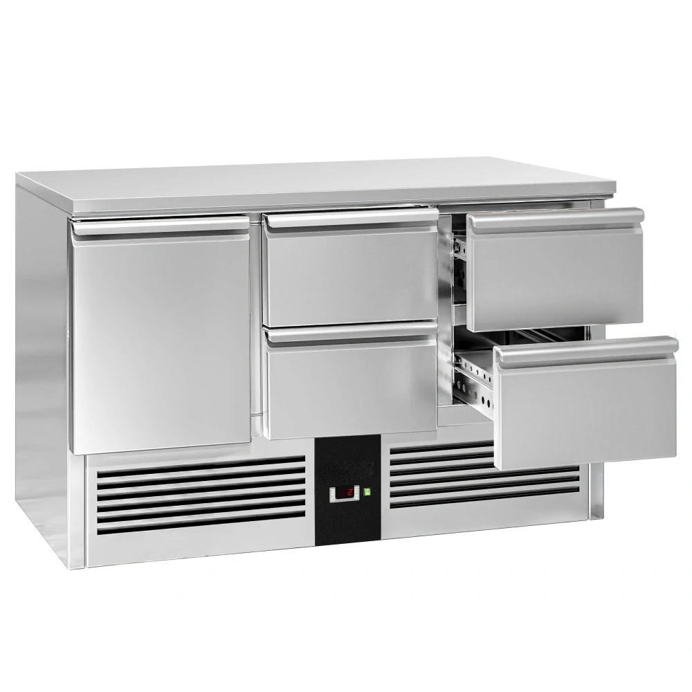 Chladicí stůl PREMIUM - 1370x700 mm - 1 dveře - 4 zásuvky