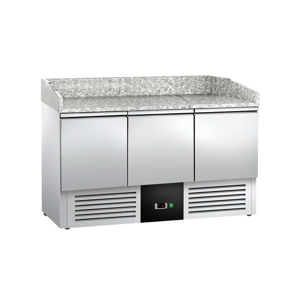 Chladicí stůl na pizzu PREMIUM - 1400x700 mm - se 3 dveřmi