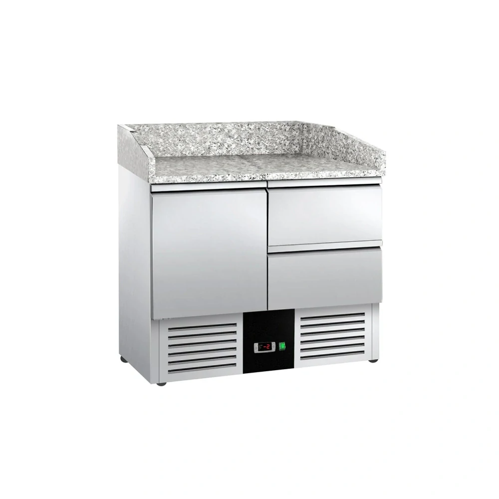 Chladicí stůl na pizzu PREMIUM - 935x700 mm - se 1 dveřmi a 2 zásuvkami