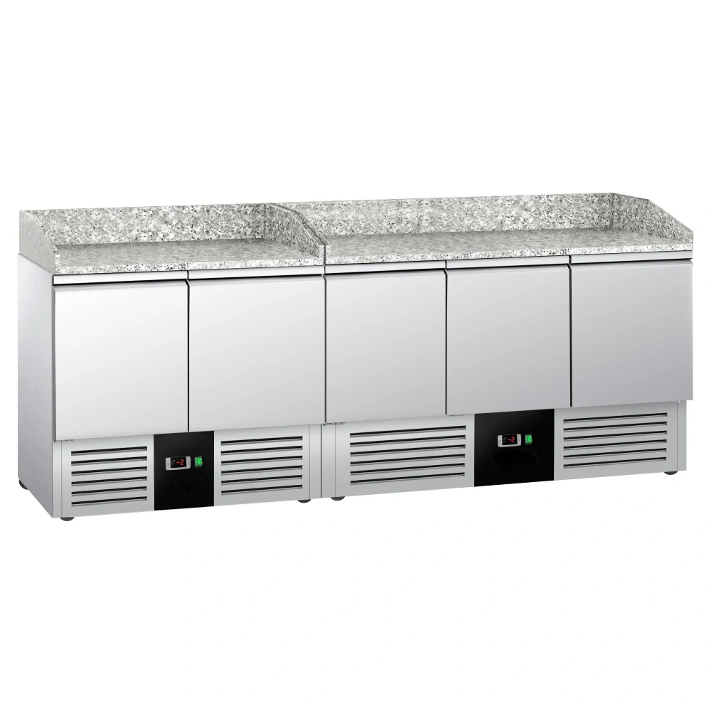 Chladicí stůl na pizzu PREMIUM - 2300x700 mm - se 5 dveřmi