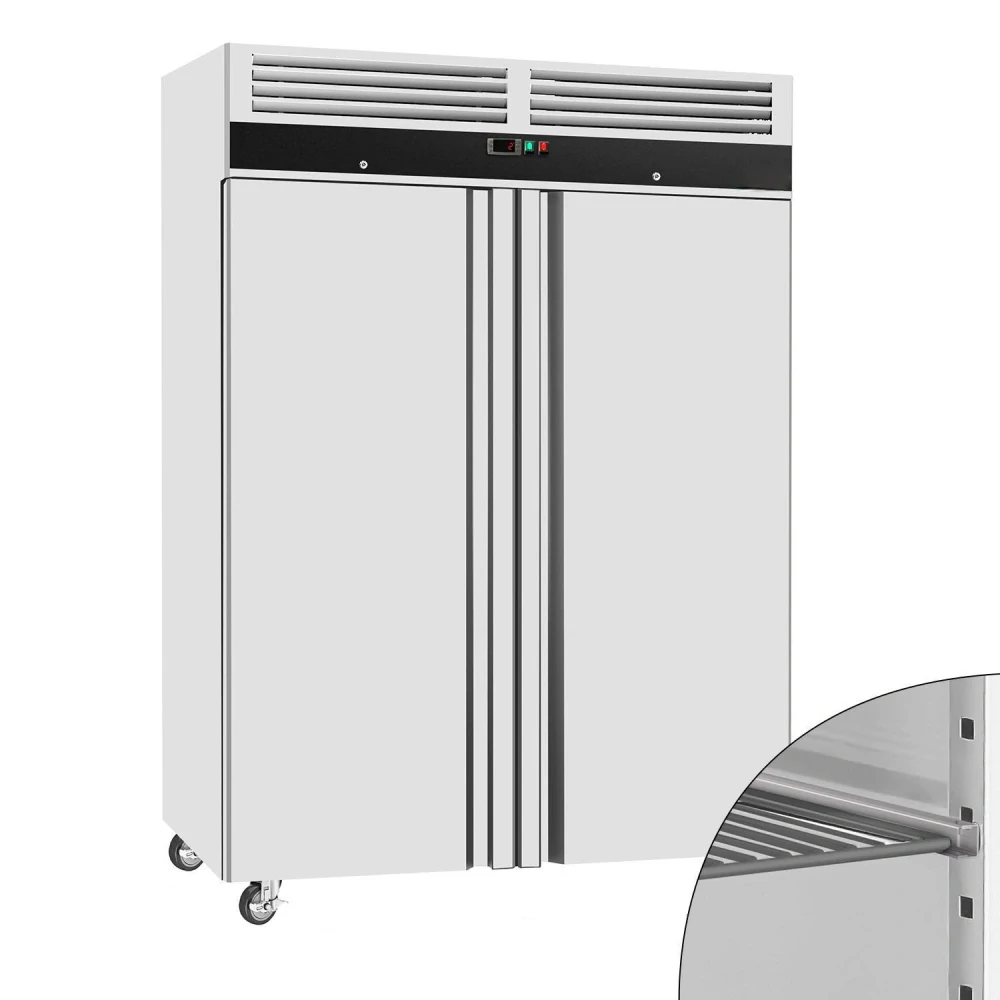 Nerezová skladovací lednice ECO - 1200 L - s 2 dveřmi