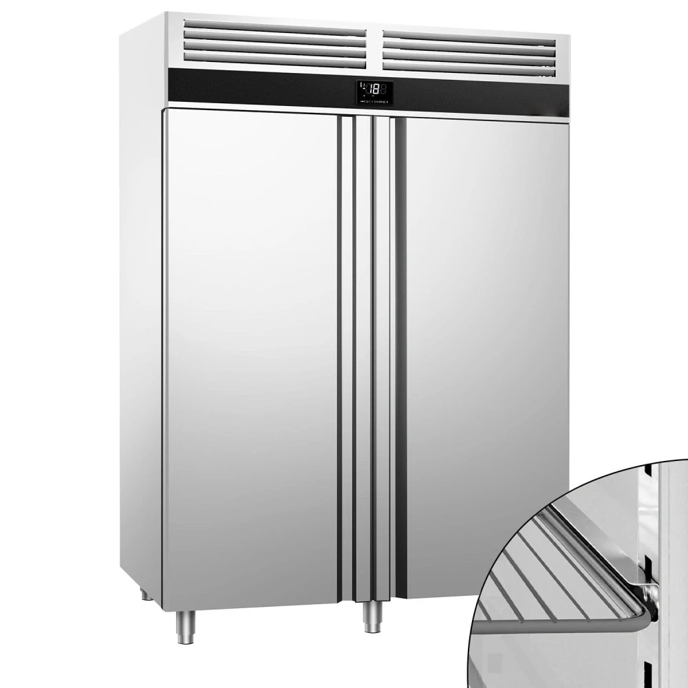 Nerezová mrazicí skříň PREMIUM - GN 2/1 - 1400 L - se 2 dveřmi