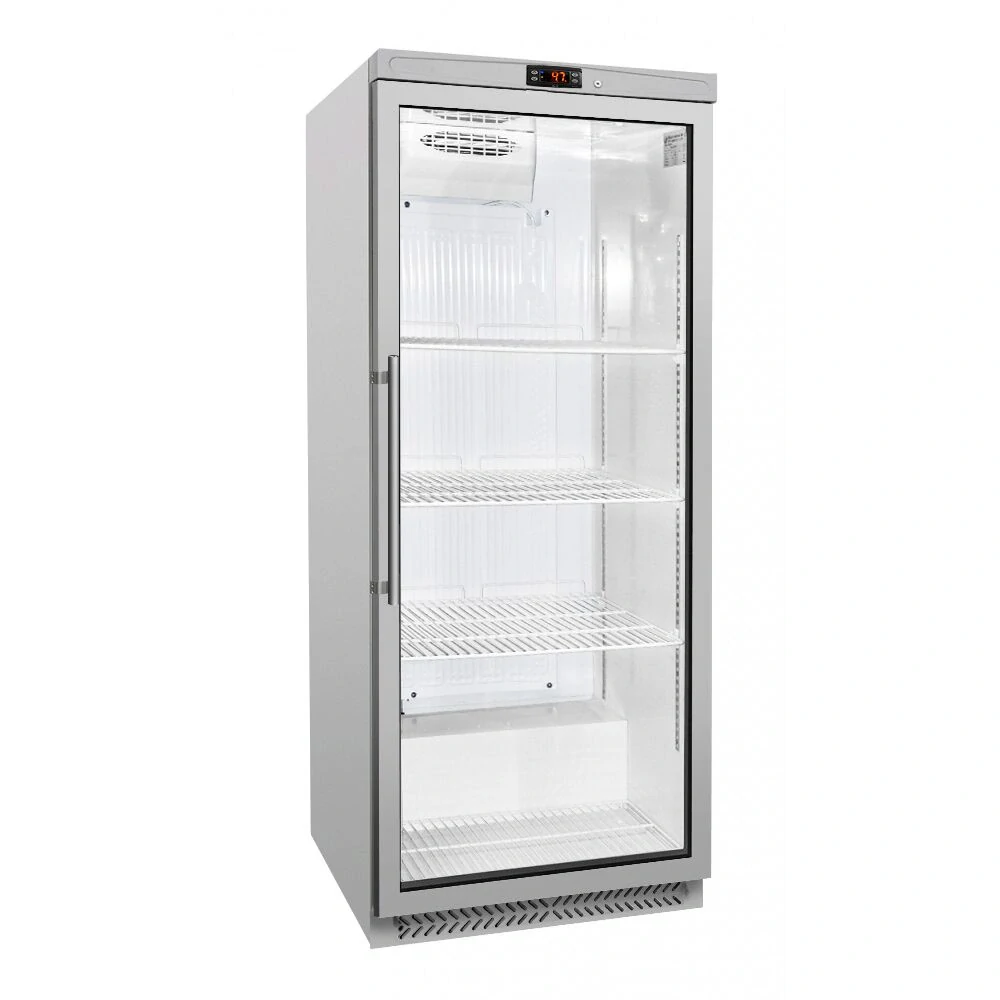 Nerezová chladicí skříň ECO - 580 L - s 1 skleněnými dveřmi