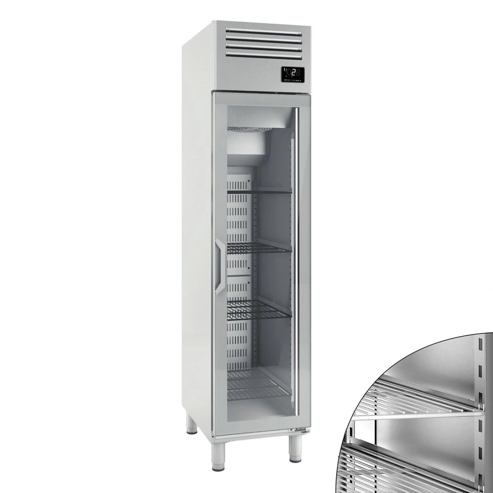 Nerezová chladicí skříň PREMIUM PLUS - GN 1/1 325 L - S 1 skleněnými dveřmi