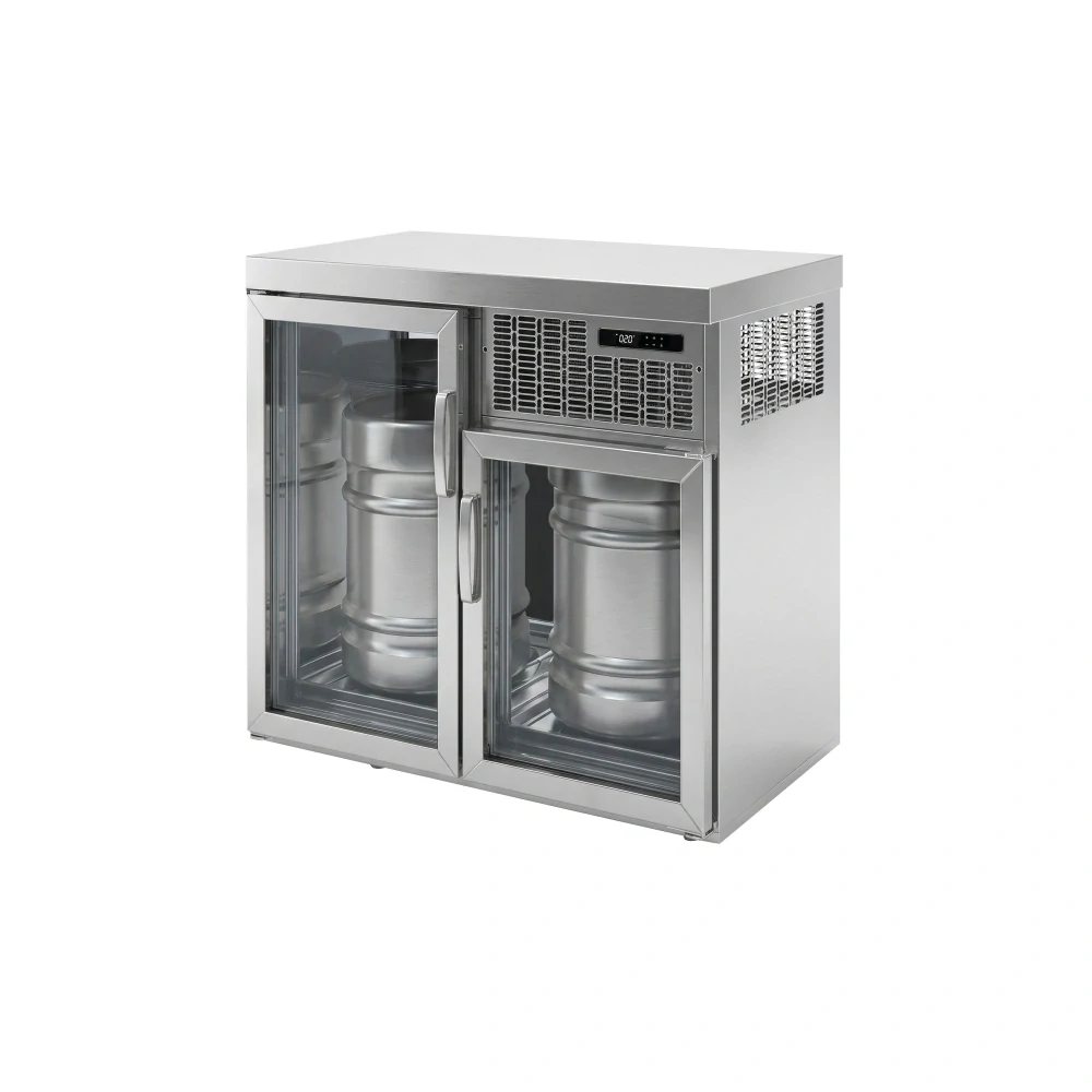Chladič na sudy - 2x50 L sudy - 1100x600 mm - se 2 skleněnými dveřmi