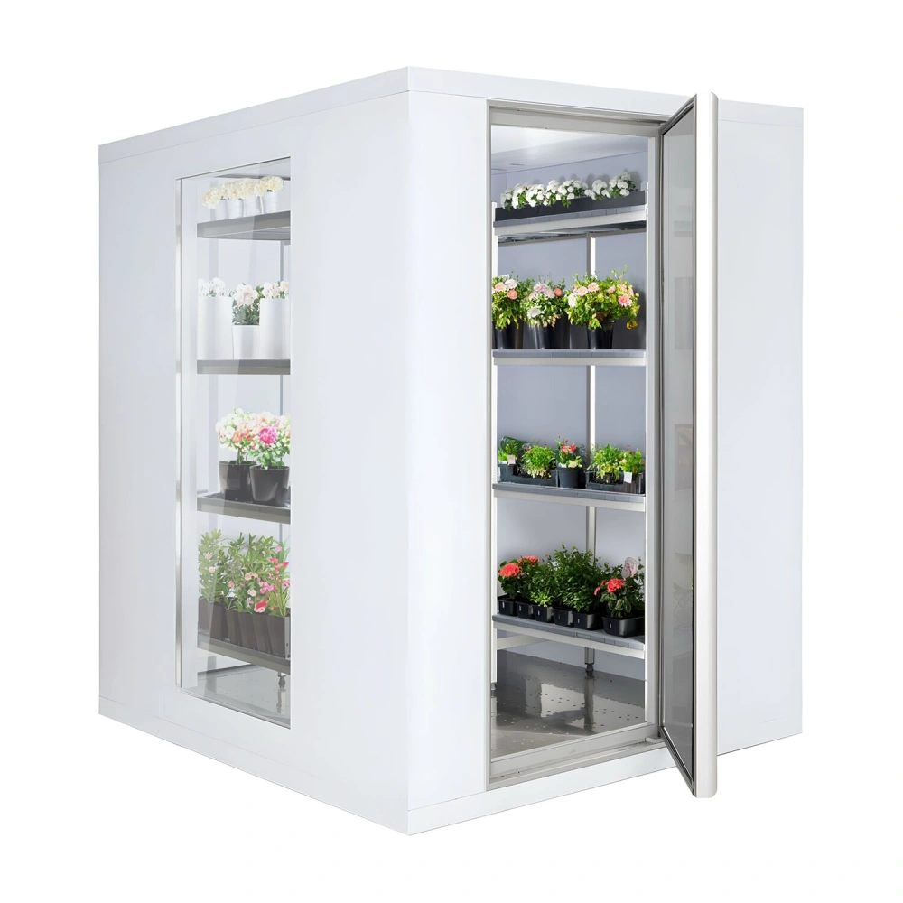 Chladicí box - 2100x1200 mm - 3,7 m³ - se 3 prosklenými stranami
