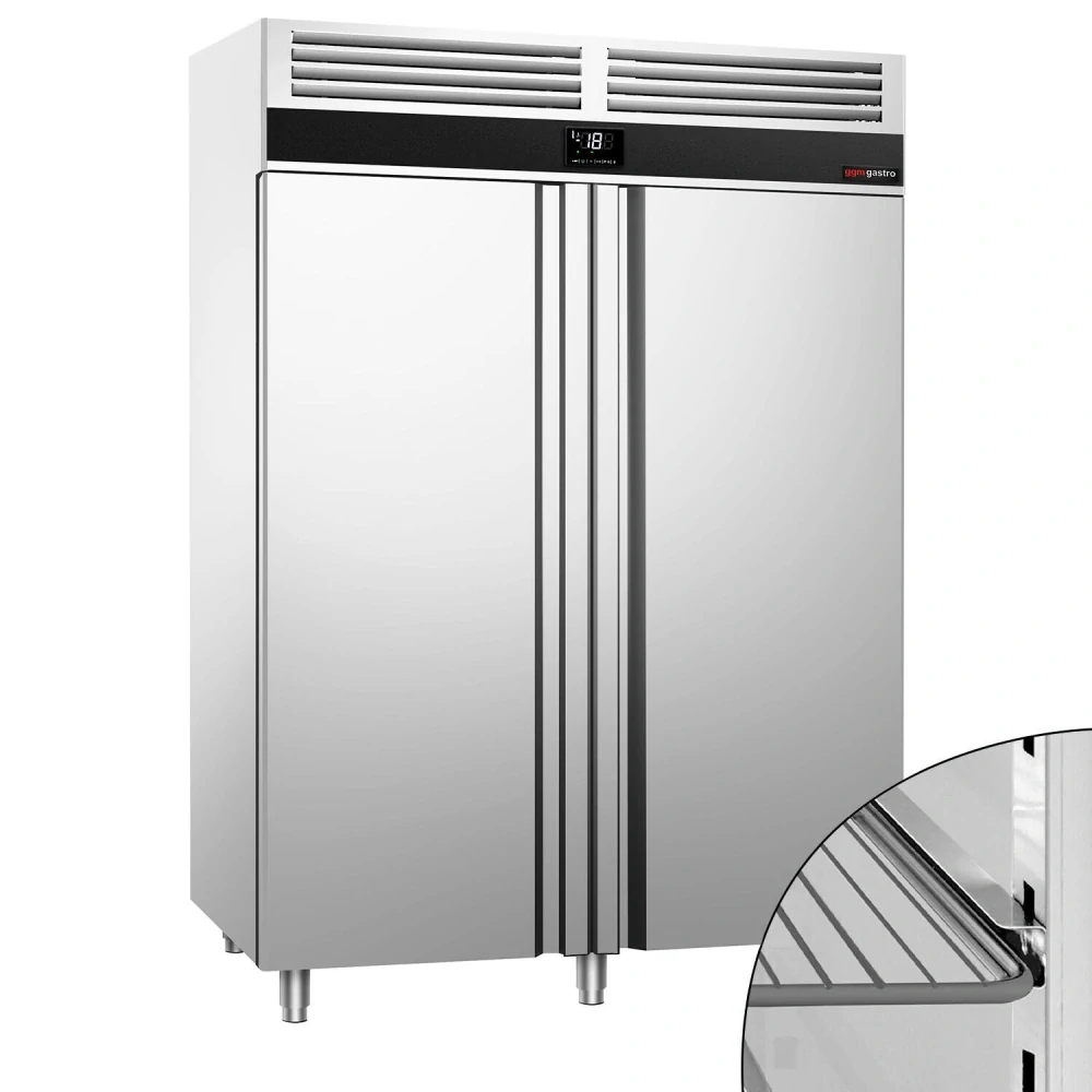 Nerezová mrazicí skříň PREMIUM - GN 2/1 - 1400 L - se 2 dveřmi
