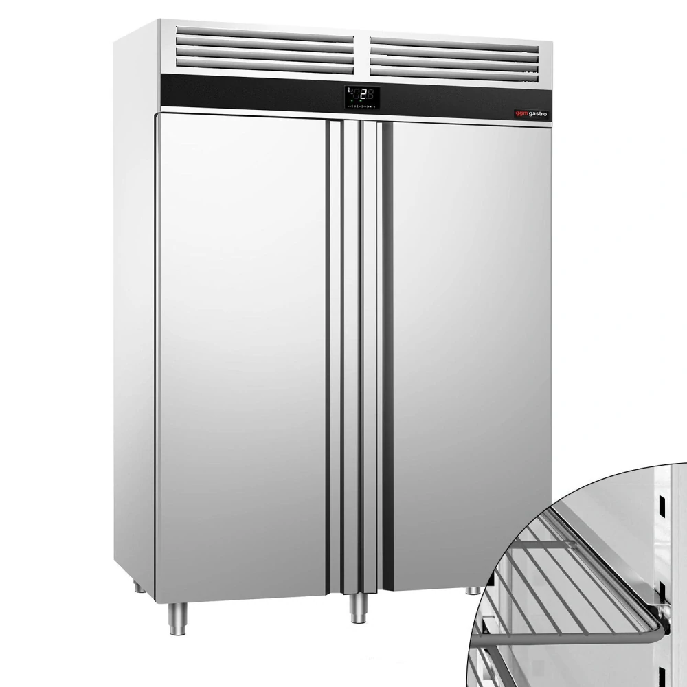 Nerezová chladicí skříň PREMIUM - GN 2/1 - 1 400 l - Se 2 dveřmi