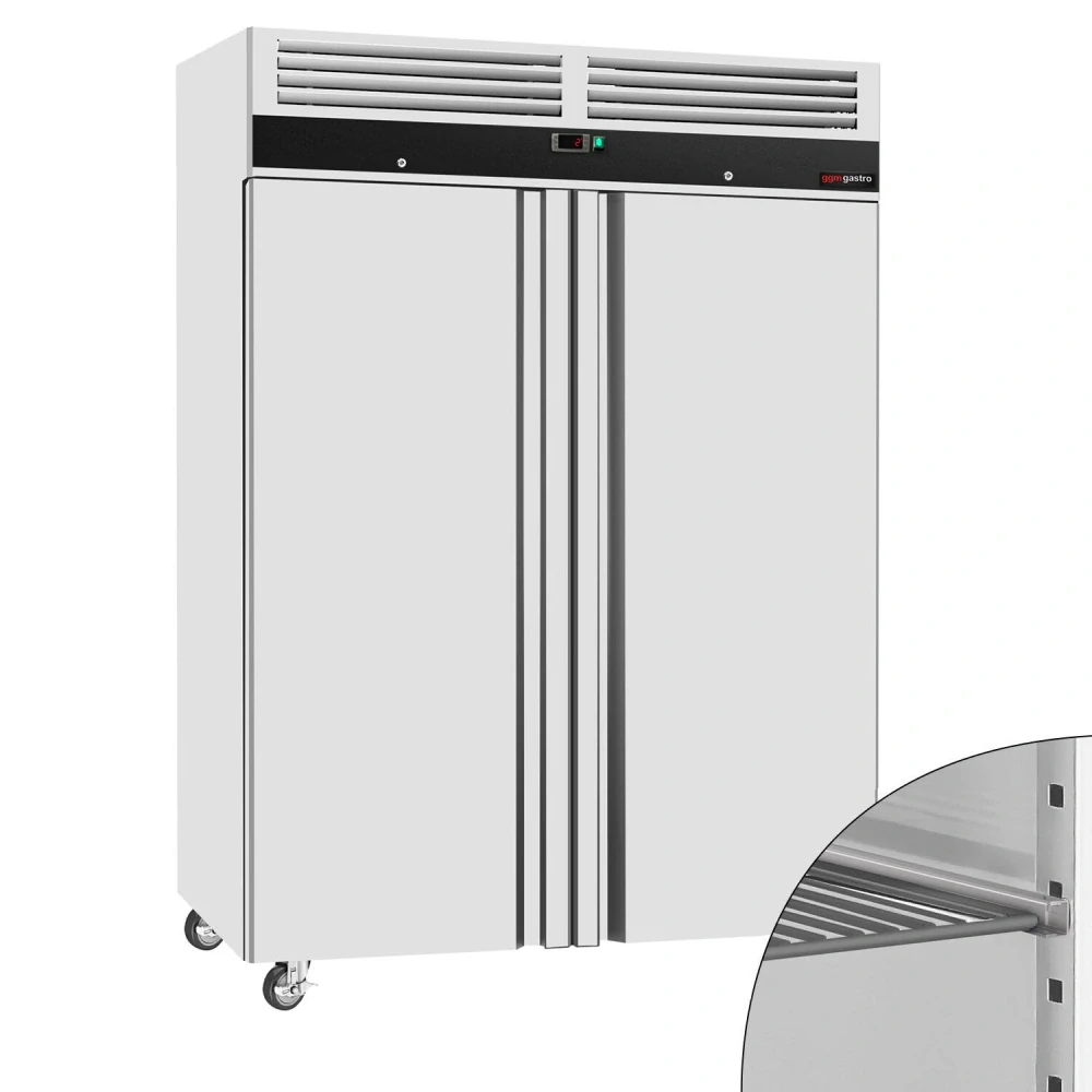 Nerezová skladovací lednice ECO - GN 2/1 - 1400 L - s 2 dveřmi