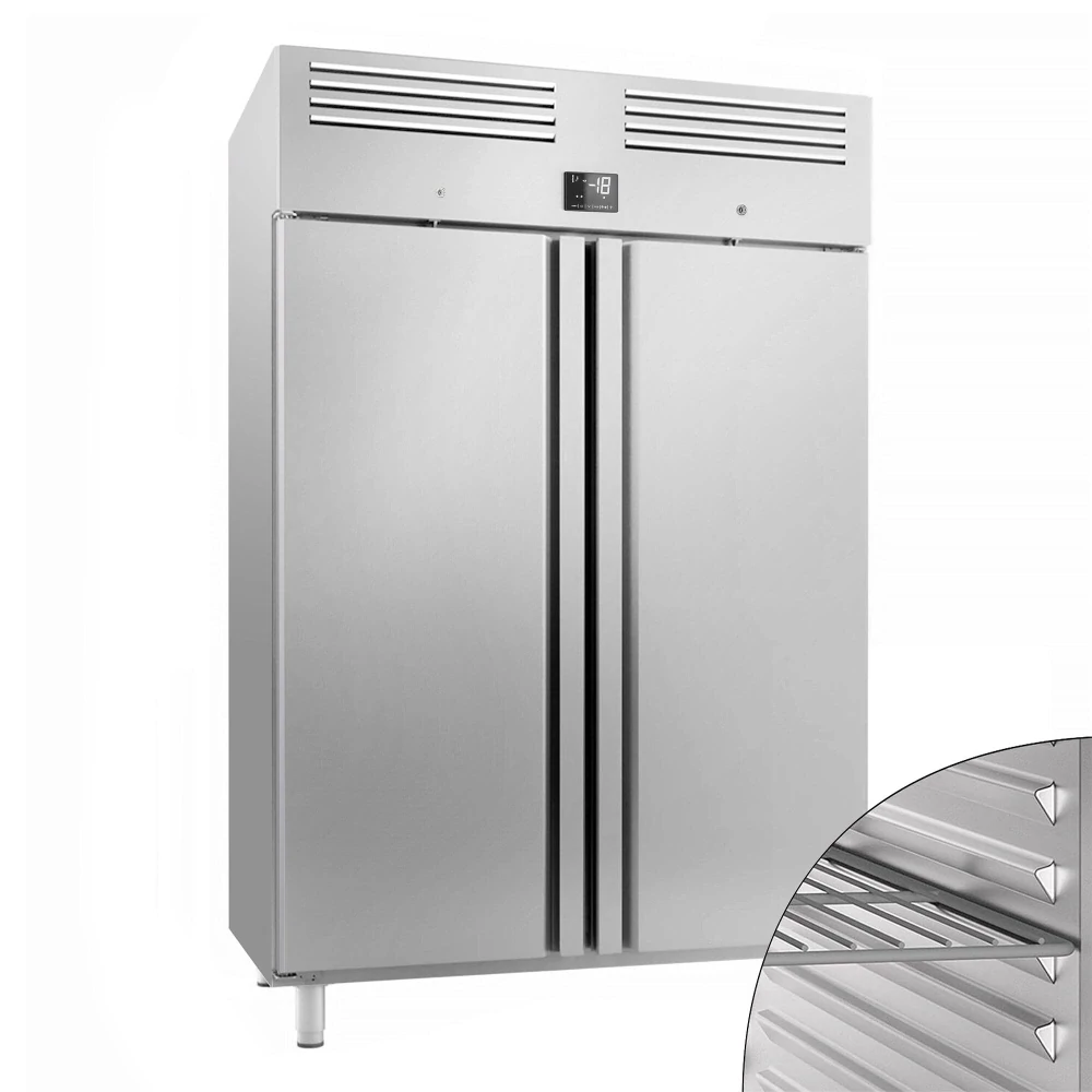 Nerezová mrazicí skříň Premium PLUS - GN 2/1 - 1240 L - se 2 dveřmi
