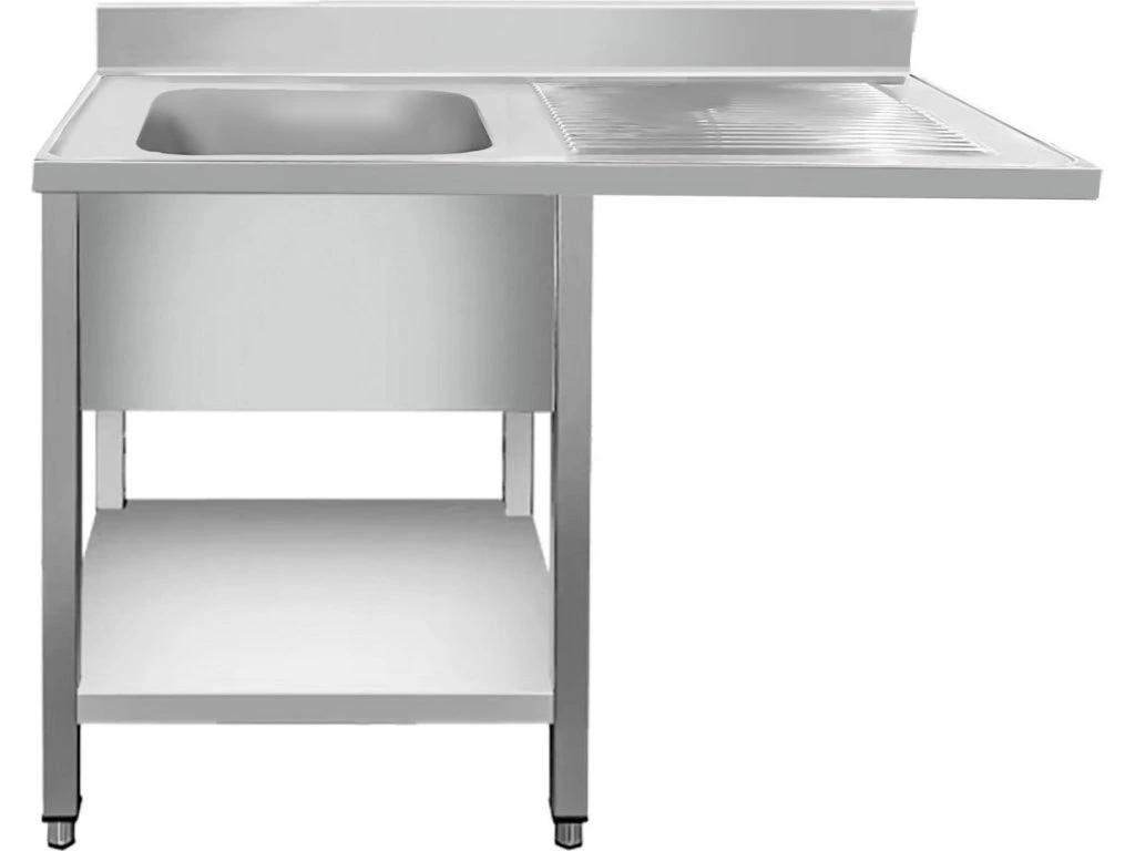 Nerezový dřez vlevo s odkapávací plochou a místem pro myčku 140x70x87cm