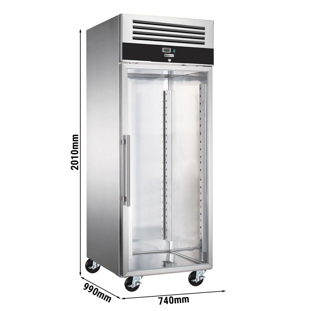 Nerezový pekárenský mrazák PREMIUM - EN 600x800 - 662 l - 1 prosklené dveře