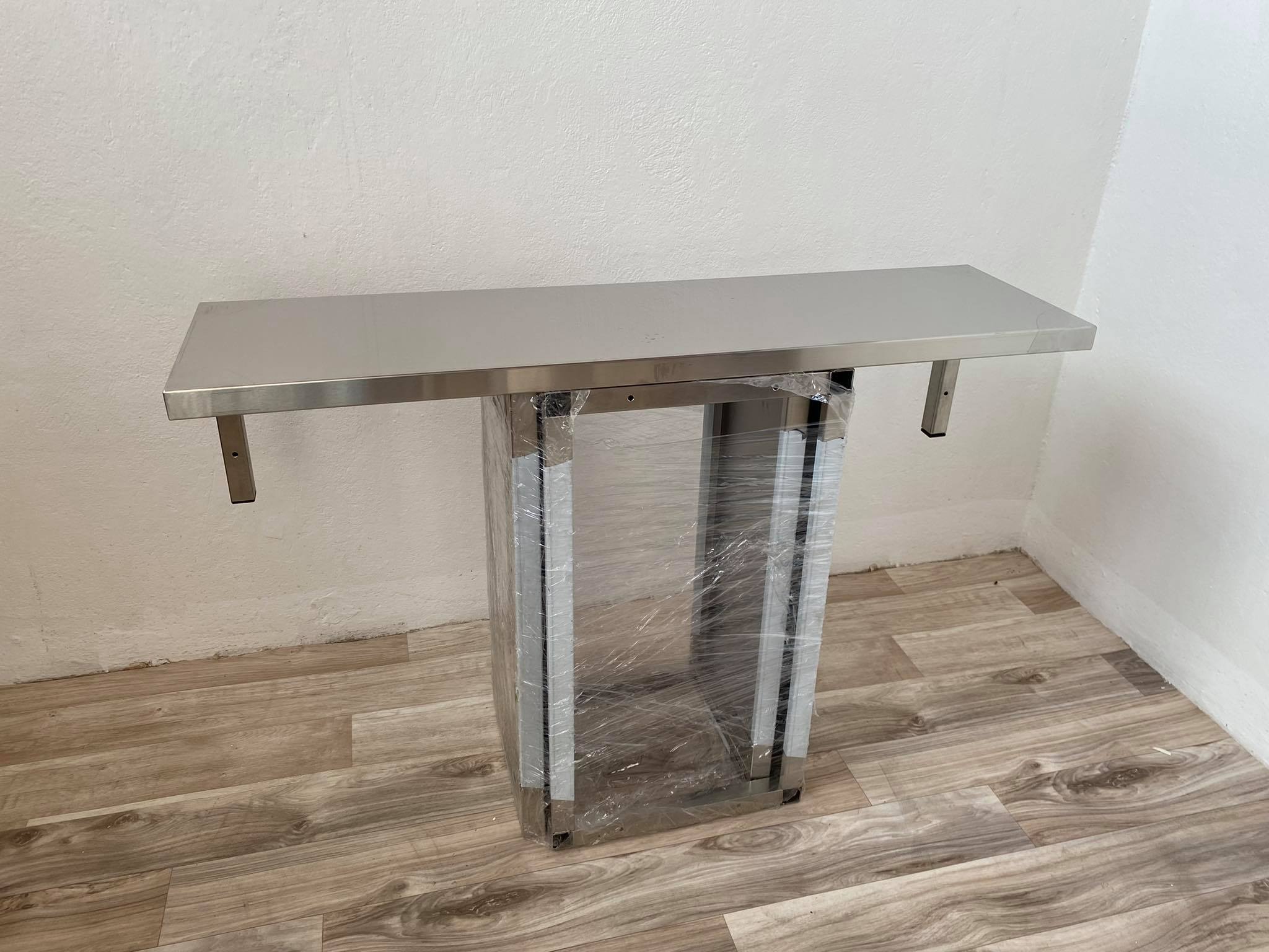 Nerezová nástěnná police 190x30x36cm