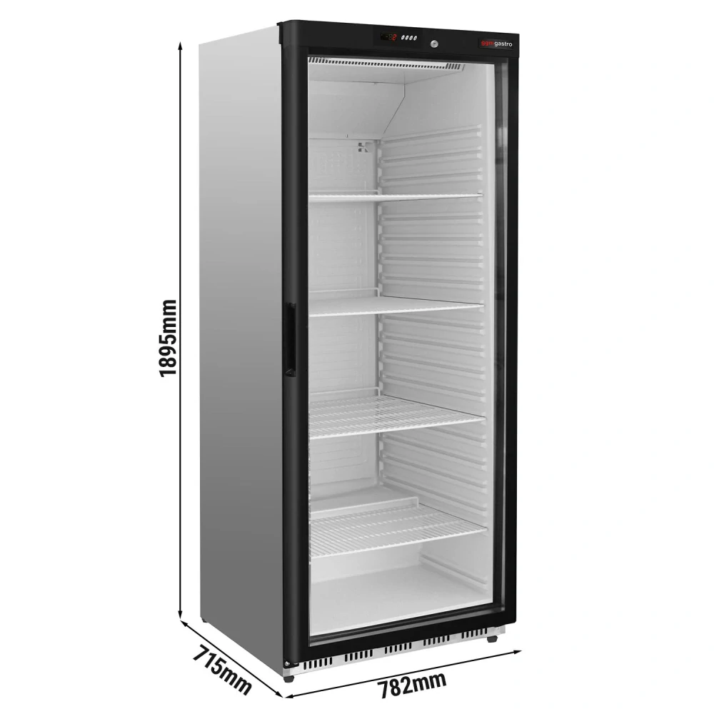 Nerezová chladicí skříň PREMIUM - 600 L - s 1 prosklenými dveřmi