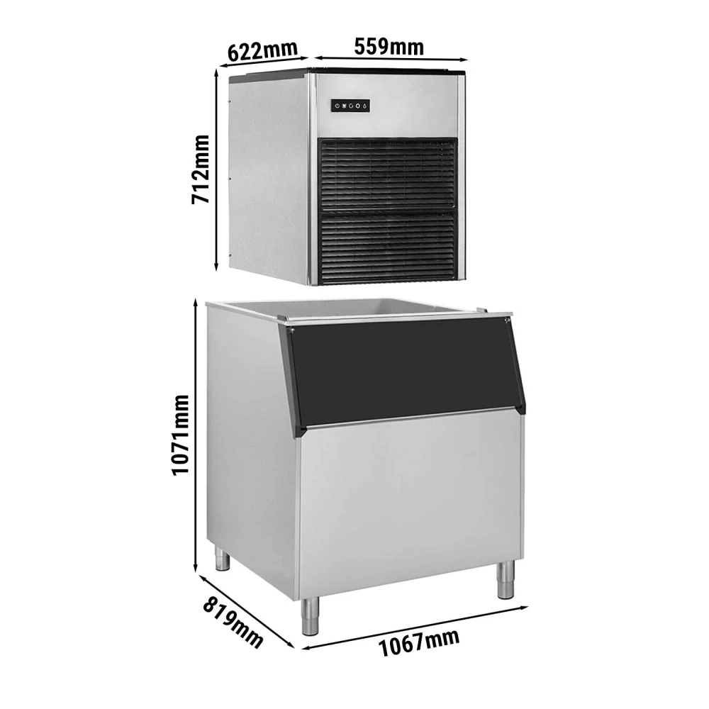 Výrobník kostek ledu - Nugget - 335 kg /24h - vč. zásobníku na led
