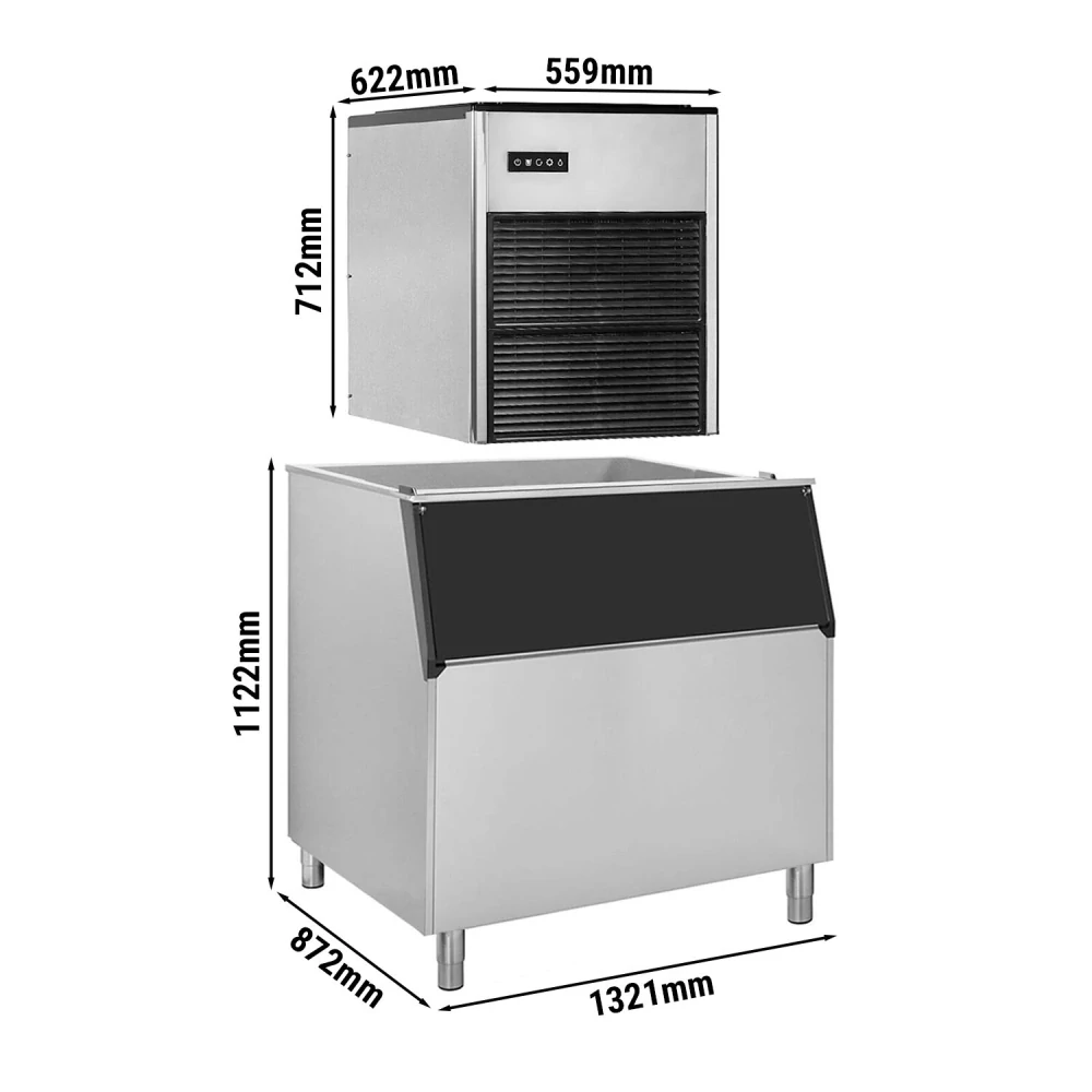 Výrobník kostek ledu - Nugget - 335 kg /24h - vč. zásobníku na led