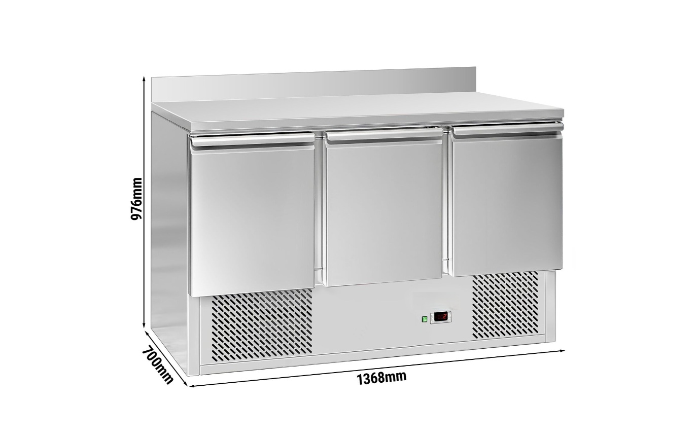 Chladicí stůl s 3 dveřmi 136,5x70x97,6cm 