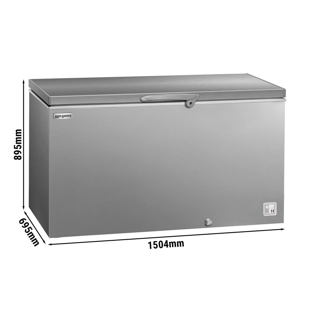 Truhlicový mrazák profi - 1500 mm - 469 l - Nerezové víko - vč. dělicí stěny