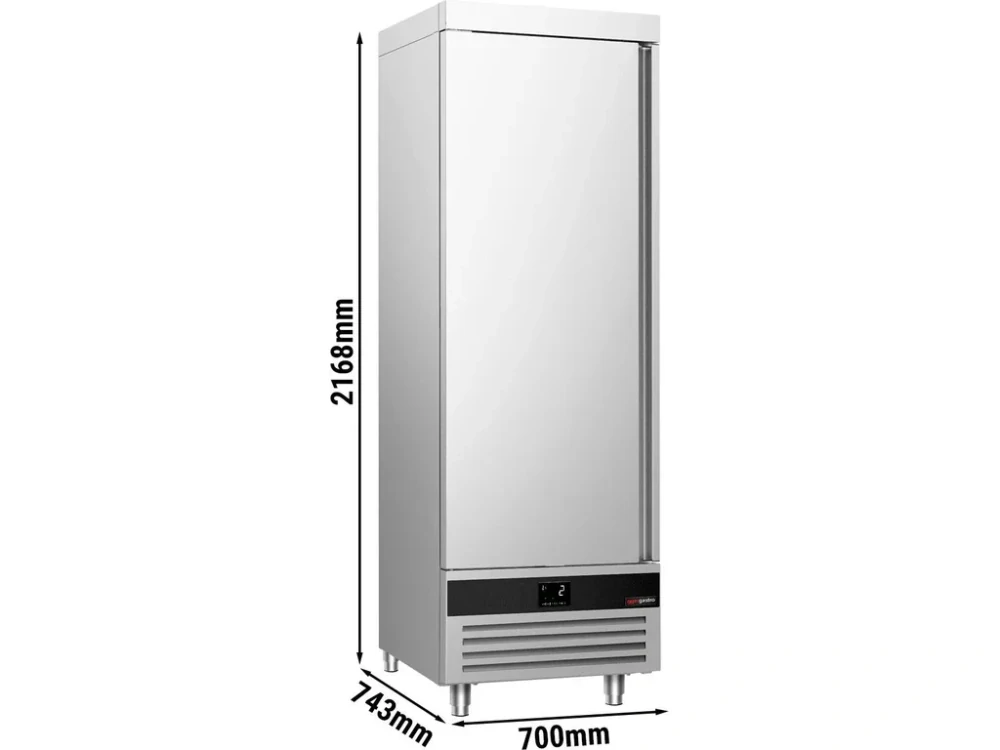 Nerezová skladovací lednice PREMIUM - 600 L - s 1 prosklenými dveřmi