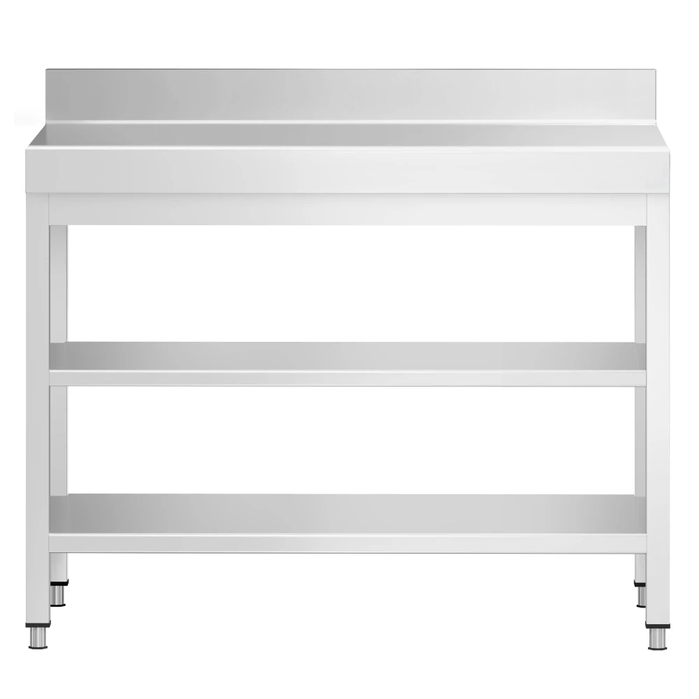 Nerezový stůl s 2 policemi 90x60x85cm