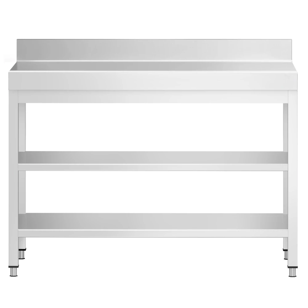 Nerezový stůl s 2 policemi 100x60x85cm