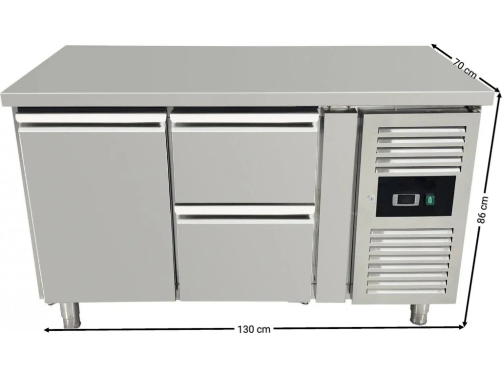 Chladicí stůl s 1 dvířky a 2 šuplíky vpravo