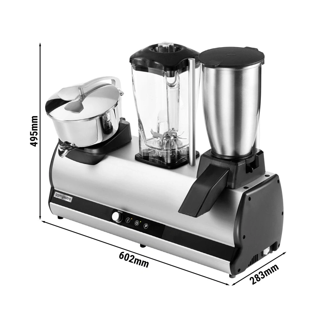 Kombinovaný barový přístroj - Mixér, drtič ledu & odšťavňovač citrusů - 2x150 + 750 W