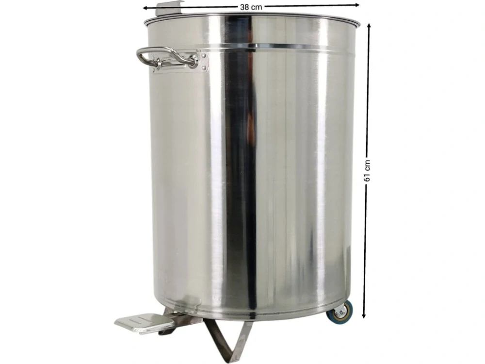 Odpadkový koš z nerezové oceli s víkem a nožním pedálem Ø38 x 61 cm
