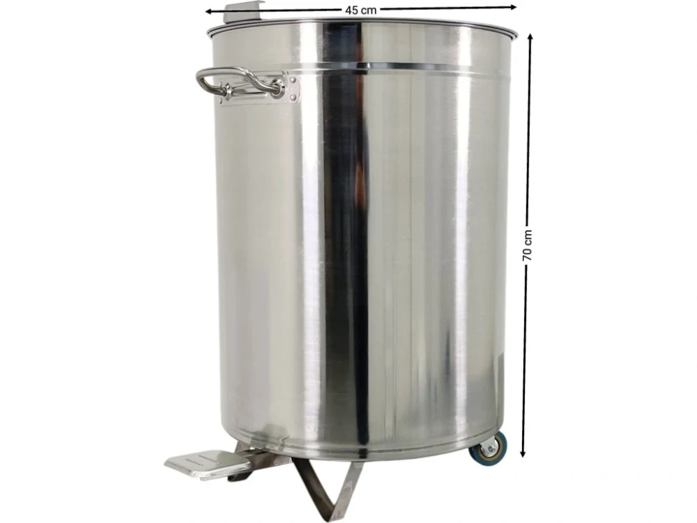 Odpadkový koš z nerezové oceli s víkem a nožním pedálem Ø45 x 70 cm