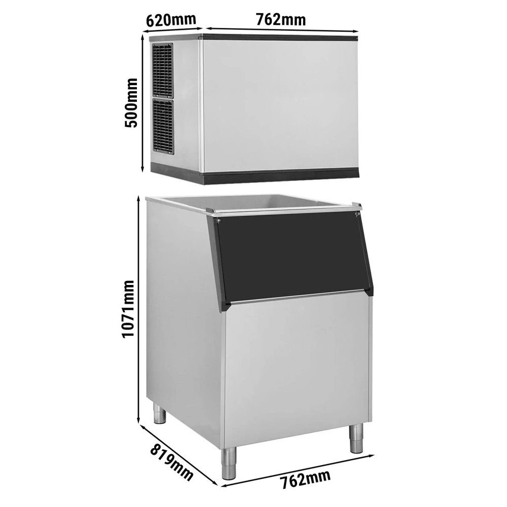 Výrobník kostek ledu - Kostky - 212 kg /24h - vč. zásobníku na led