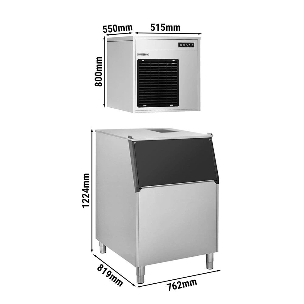 Výrobník vločkového ledu - 220 kg/24 h - vč. zásobníku na led