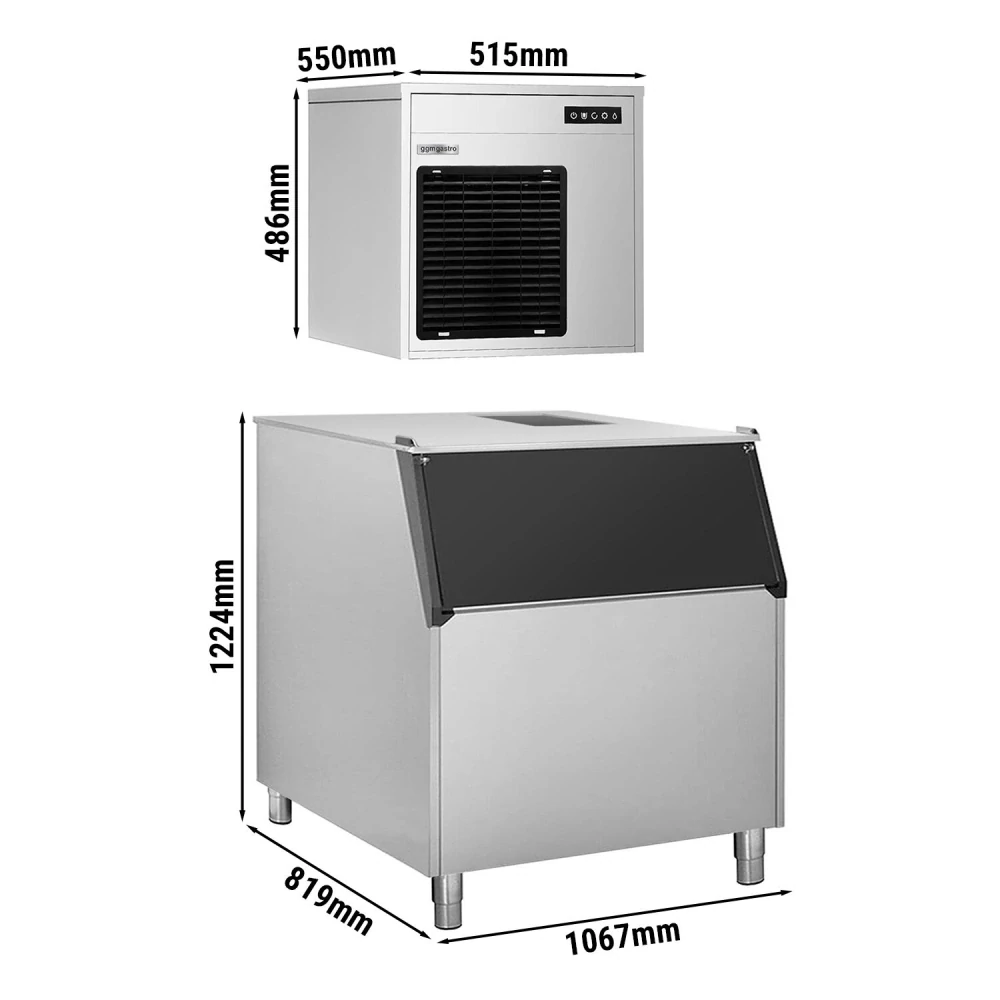 Výrobník vločkového ledu - 220 kg/24 h - vč. zásobníku na led