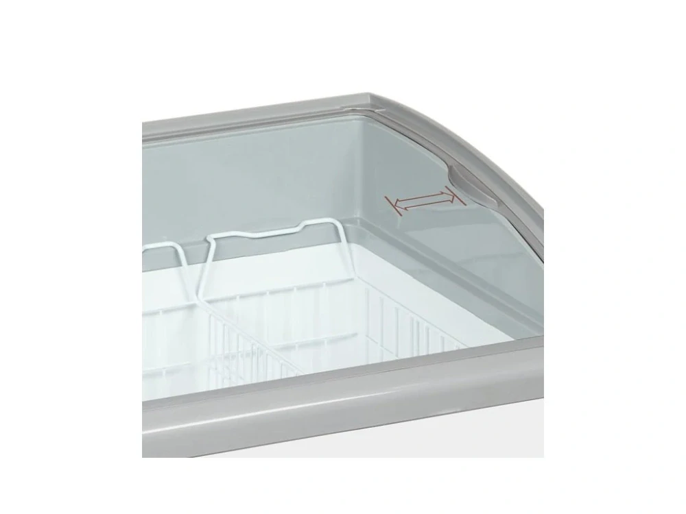 Mrazák na nanuky 367 l – velký truhlový mrazicí box s posuvnými skleněnými víky 1570×650×804 mm