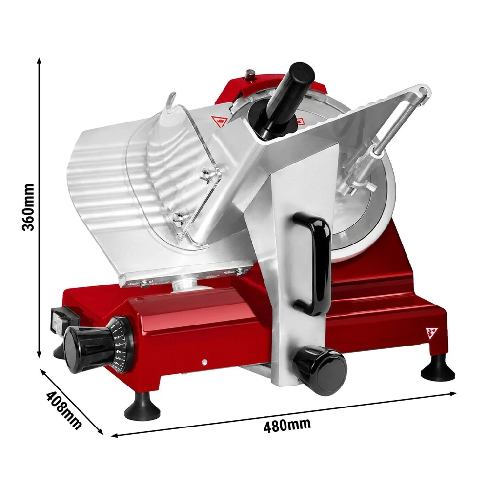 Nářezový stroj – 150 W – nůž: Ø 250 mm – červený