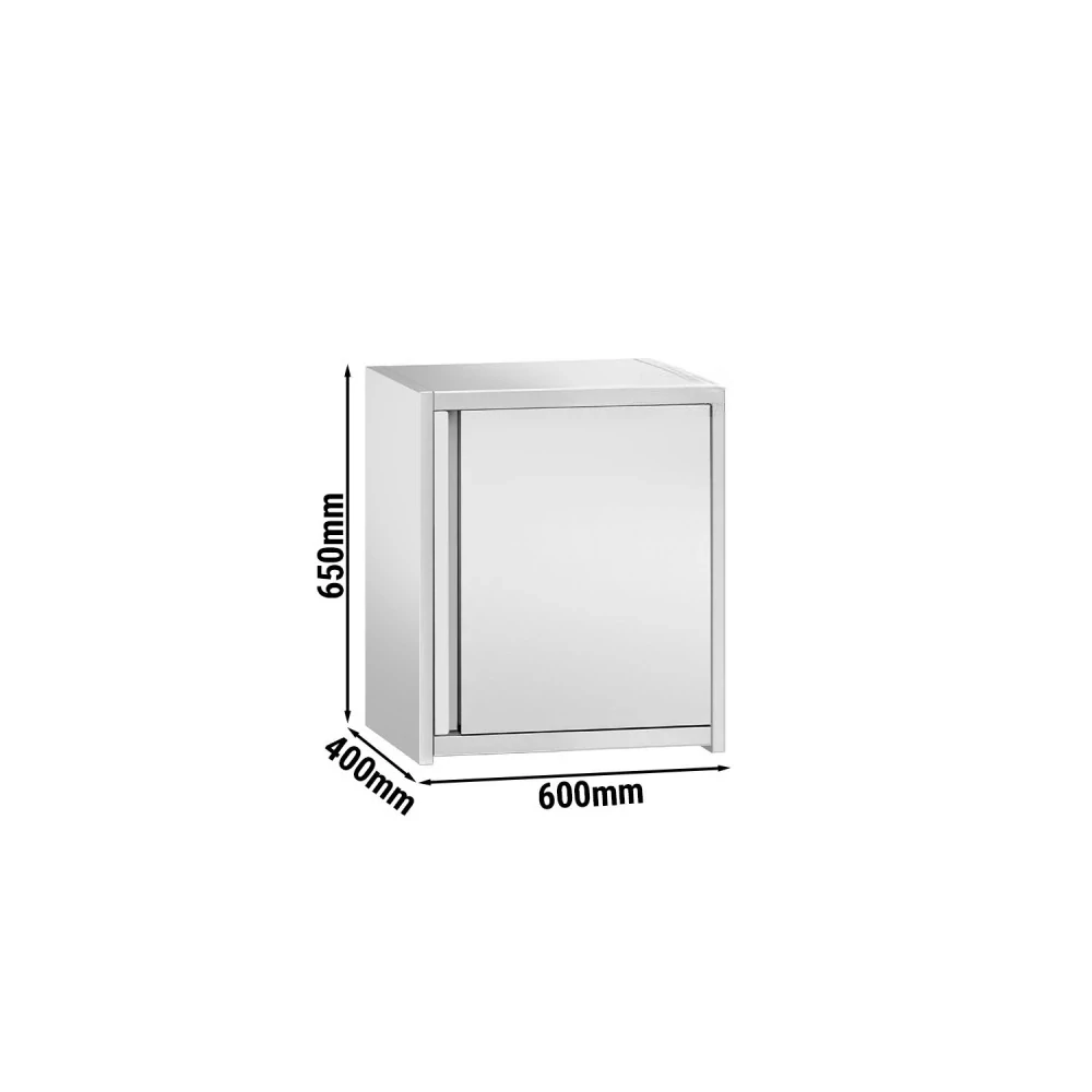 Nerezová nástěnná skříňka PREMIUM 0,6 m - s křídlovými dveřmi - výška 0,65 m